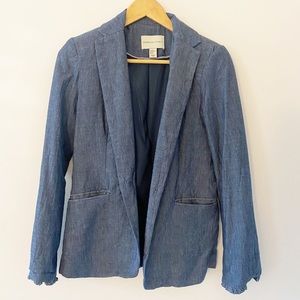 Adrienne Vittadini WFH Jean cotton ruffle blazer